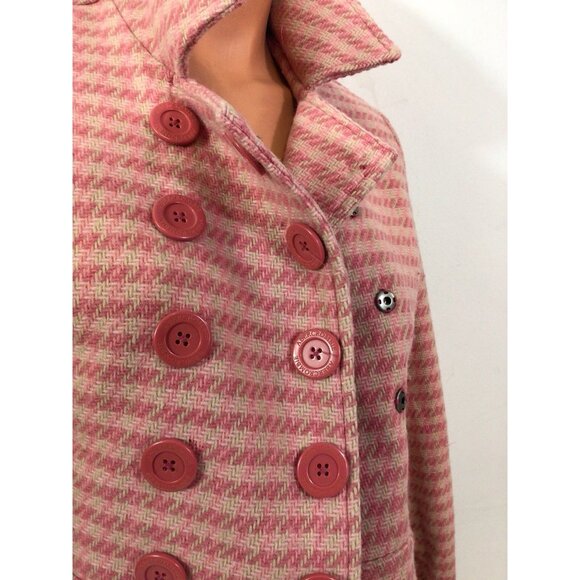 Abercrombie & Fitch Plaid Wool Coat Preppy Ella Woods Womens Medium - Picture 6 of 6